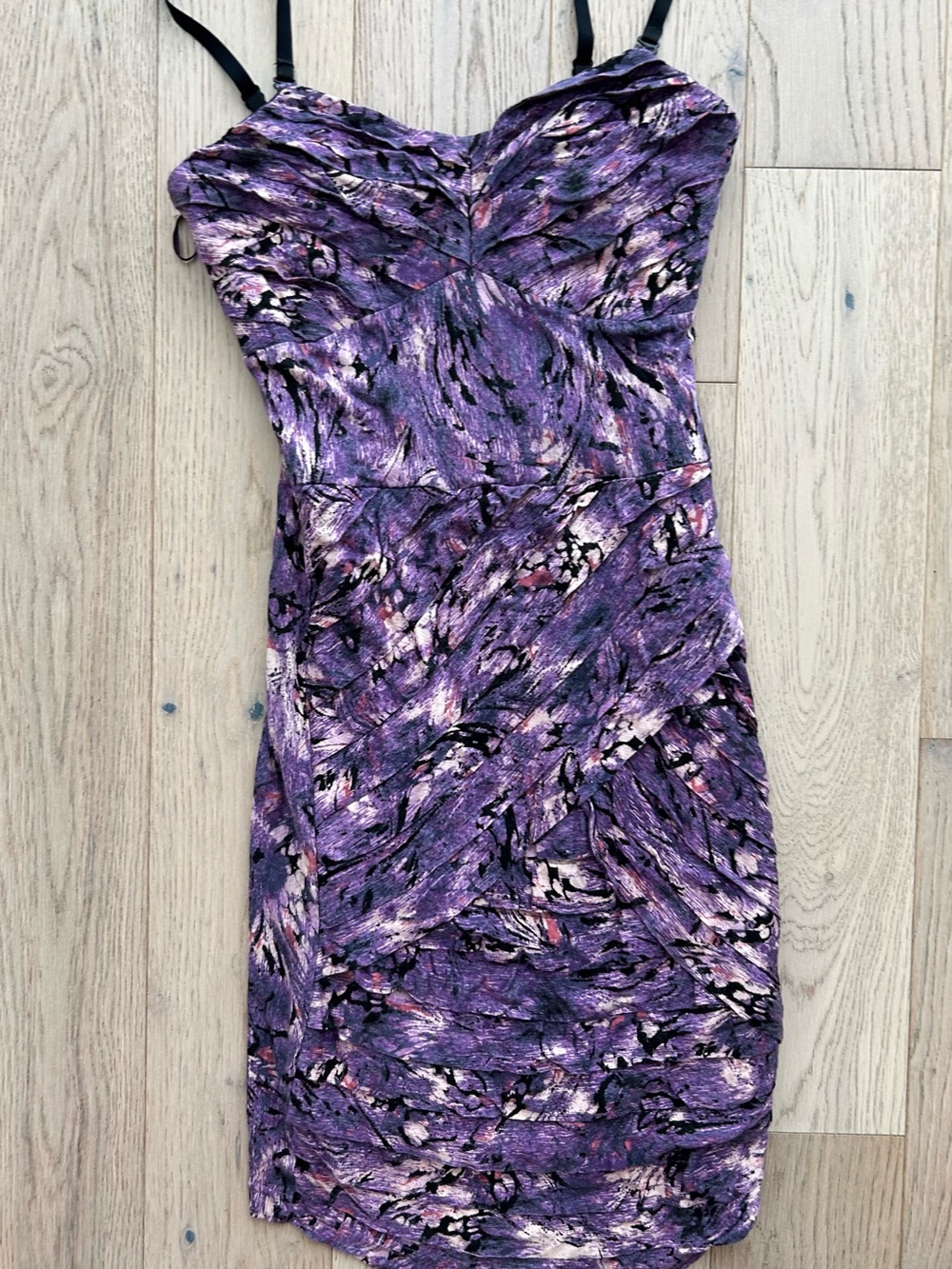 GUESS Purple Printed Sweetheart Dress
